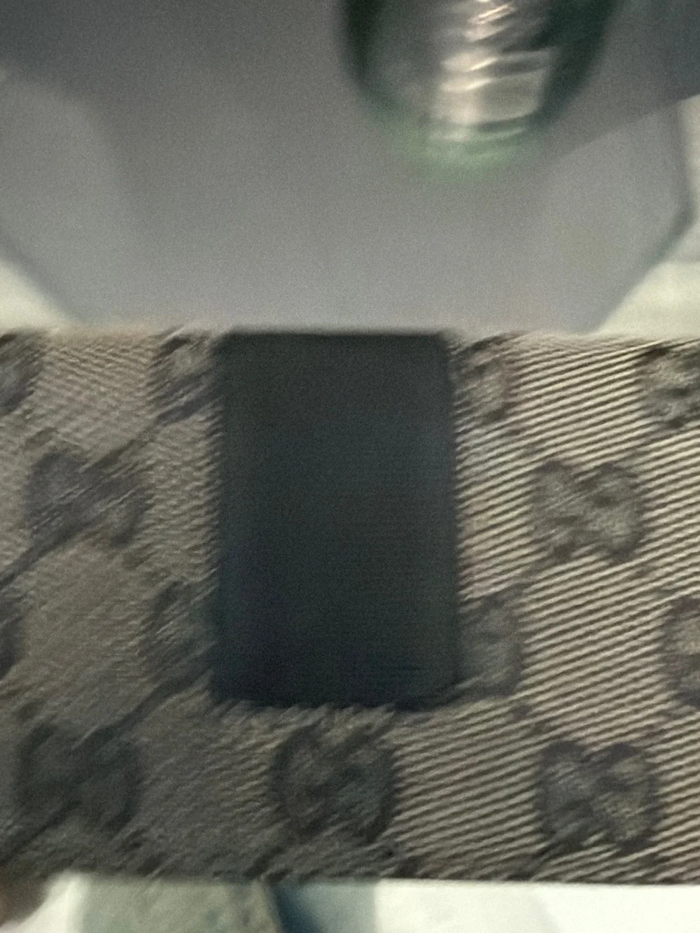 Gucci Brown GG Monogram Canvas Card Sleeve with Black Elastic Strap